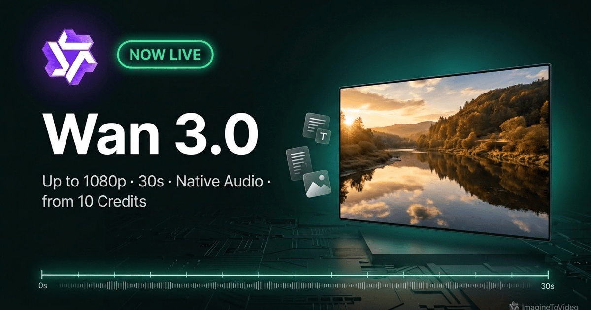 Wan 3.0 ya está disponible en ImagineToVideo: especificaciones, precios y cómo usarlo - AI Video Generation Tutorial